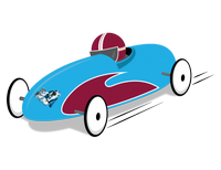 a blue racing car